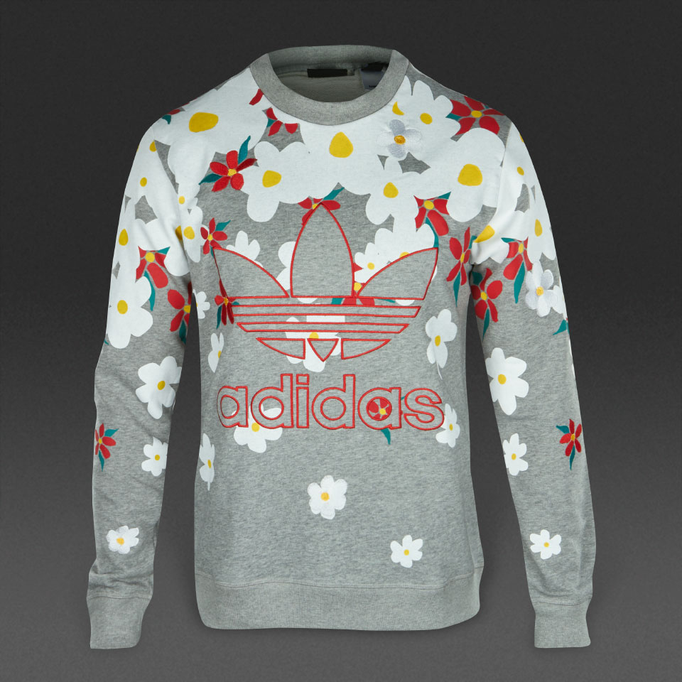 Adidas Originals Pharrell Williams Daisy Crew Top Medium Grey Heather for Men